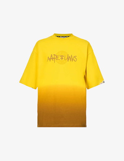 Aape Mens Yellow Dope Logo-print Cotton-jersey T-shirt