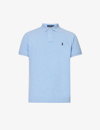 Polo Ralph Lauren Mens Short-sleeved Logo-embroidered Custom-fit Cotton-piqué Polo Shirt Jamaica Heather In Blue