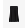 Claudie Pierlot Women's Noir / Gris Pleated Woven Midi Skirt