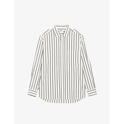 Claudie Pierlot Womens Divers Cacilia Stripe-print Relaxed-fit Cotton Shirt