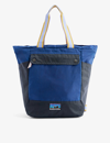 PATAGONIA PATAGONIA COBALT BLUE 50TH ANNIVERSARY BRAND-PATCH WAXED-CANVAS TOTE BAG