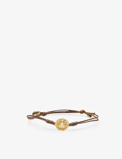 La Maison Couture Womens Brown X Niin Gaia Wax Cord And Rose Gold-plated Brass Bracelet
