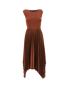 Joseph Dera Pleated Handkerchief Maxi Dress In Mahogany