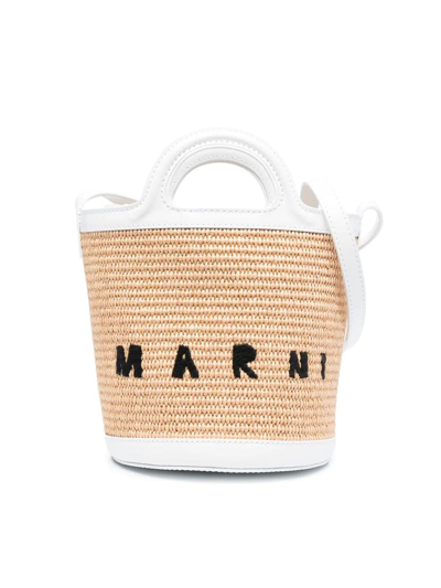 Marni Mini Bucket Crossbody Bag In White