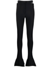 Mugler Cutout Scuba Mid-rise Flared Pants In Black