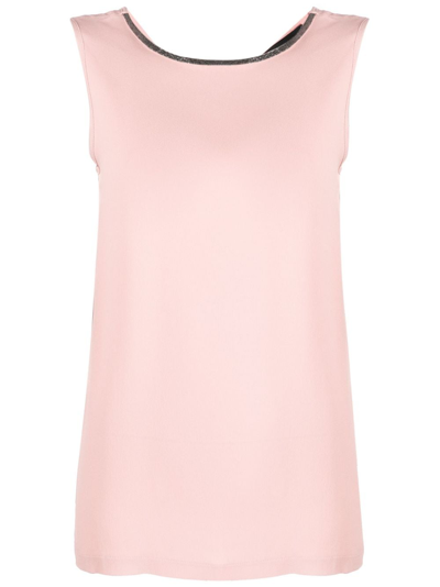 Fabiana Filippi Bead-embellished Silk Top In Pink