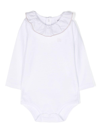 Douuod Babies' Ruffle-collar Cotton Body In White