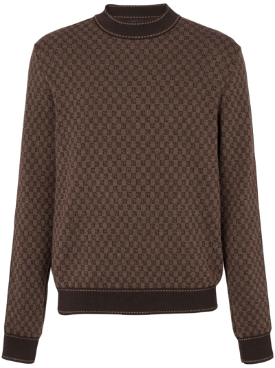 BALMAIN INTARSIA-KNIT LONG-SLEEVE JUMPER