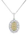 Hyt Jewelry 18kt Gold And Platinum Diamond Necklace In Silver
