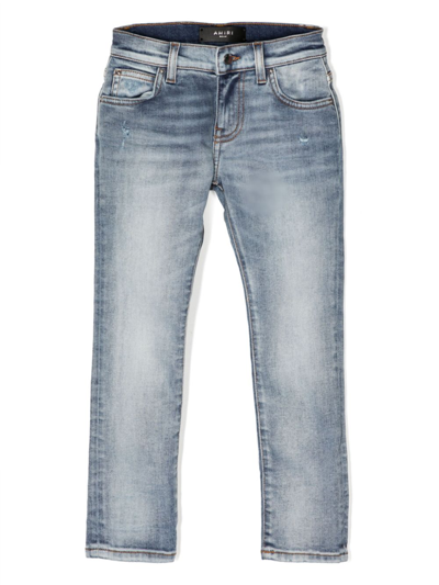 Amiri Kids' Stack Slim Jeans In Blue