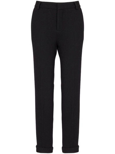 BALMAIN HIGH-WAISTED TAPERED-LEG TROUSERS