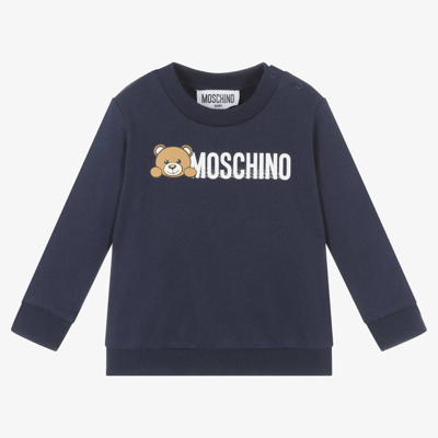 Moschino Baby Blue Cotton Teddy Bear Baby Sweatshirt