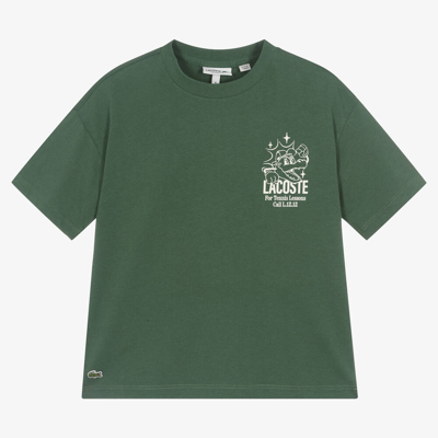 Lacoste Teen Boys Green Cotton T-shirt