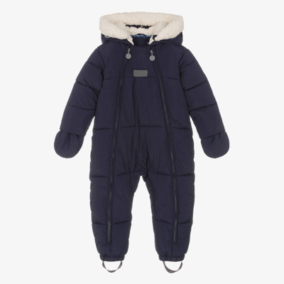Mitty James Navy Blue Puffer Baby Snowsuit