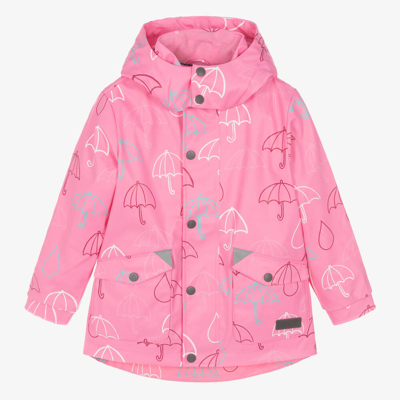 Mitty James Kids' Girls Pink Hooded Waterproof Umbrella Raincoat