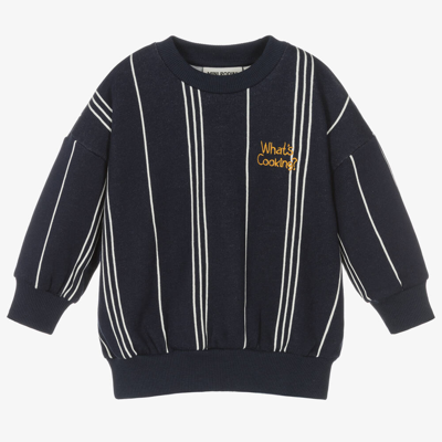 Mini Rodini Navy Blue Cotton Stripe Sweatshirt
