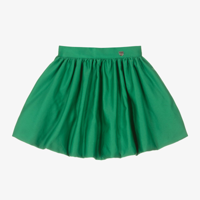 Monnalisa Kids' Girls Green Taffeta Bubble Hem Skirt