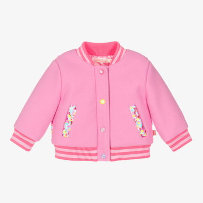 Billieblush Babies' Girls Pink Sequin Bunny Bomber Jacket