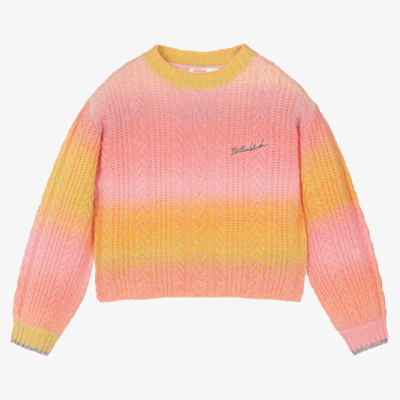 Billieblush Kids' Girls Pink & Yellow Ombré Knit Jumper