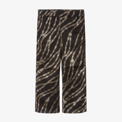 Michael Kors Kids' Mk Empire-print Elasticated-waistband Trousers In Black