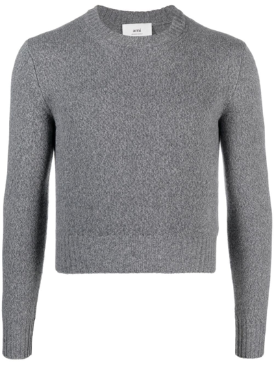Ami Alexandre Mattiussi Crew Neck Sweater In Gray