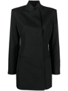 Armarium No-lapels Virgin Wool Blazer In Black  