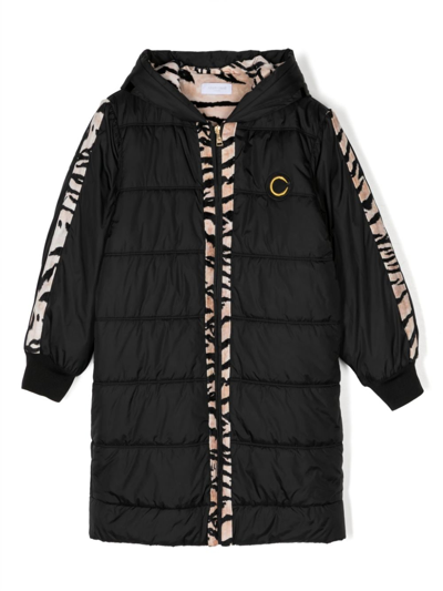 Roberto Cavalli Junior Kids' Logo-embroidered Padded Coat In Black