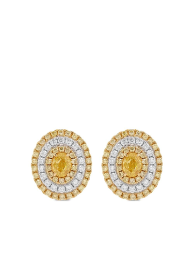 Hyt Jewelry 18kt Gold Diamond Stud Earrings