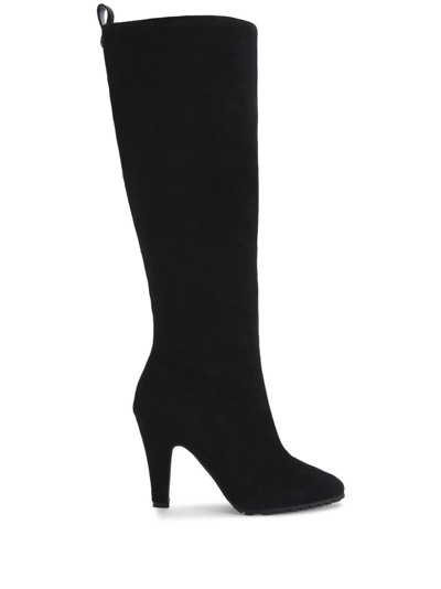 Kurt Geiger London Womens Black Shoreditch Heeled Suede Over-the-knee Boots