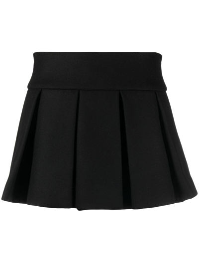 Patou Pleated A-line Skirt In Black