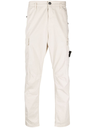 Stone Island Compass-logo Cargo Trousers In Neutrals