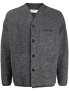 Universal Works V-neck Four-pocket Cardigan In Grey