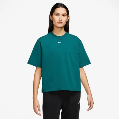 Nike Womens  Nsw Boxy T-shirt In Geode Teal/white