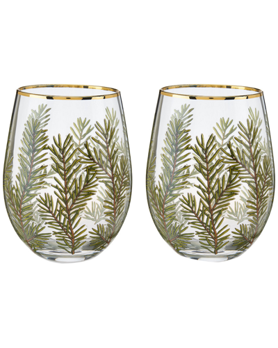 Twine Woodland Stemless Wine Glass Set