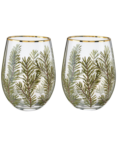 Dolce & Gabbana logo-print Set of Two Wine Glasses - U0058 - Clear