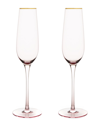 Twine Rose Crystal Champagne Flute Set