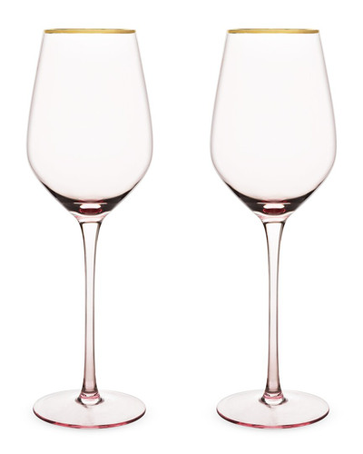 TWINE TWINE ROSE CRYSTAL WHITE WINE GLASS SET