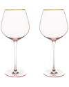 TWINE TWINE ROSE CRYSTAL RED WINE GLASS SET