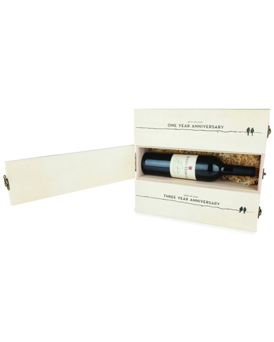 Twine Newlywed's Anniversary Wooden Wine Box By