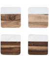 Twine Marble & Acacia Coasters Set Of 4