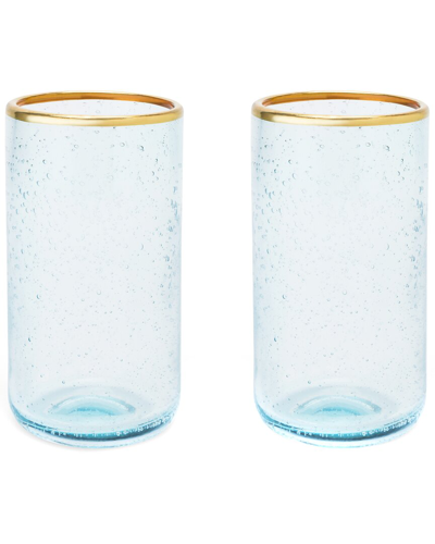 Twine Seaside Aqua Bubble Glass Tumbler Set