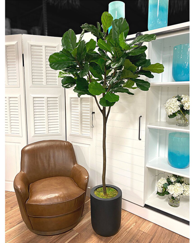 Creative Displays 7ft Fiddle Leaf Tree In A Fiberstone Planter In Green