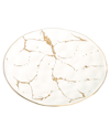 Alice Pazkus Set Of 4 White Porcelain Salad Plates With Gold Design In Gold