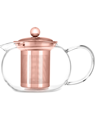 Pinky Up Candace Rose Gold Glass Teapot & Infuser