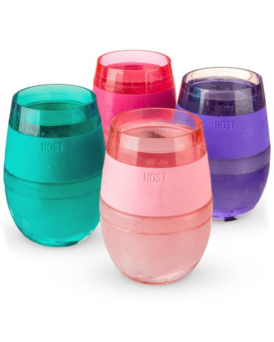 Host Wine Freeze Translucent Cooling Cups (set Of 4) In Multi
