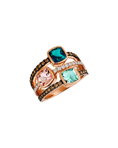 Le Vian Chocolatier 14k Strawberry Gold 1.52 Ct. Tw. Diamond & Blue Topaz Ring