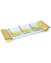 Alice Pazkus Relish Dish Set With 3 Glass Bowls And Gold Tray In Gold