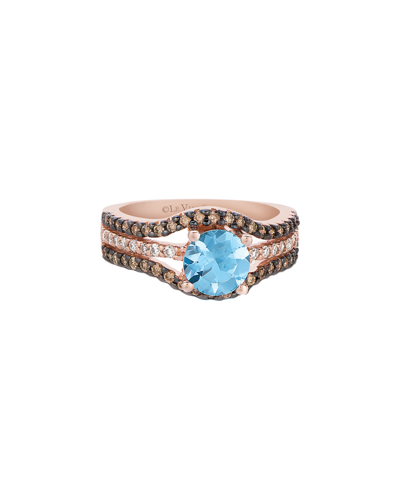 Le Vian 14k Rose Gold 1.46 Ct. Tw. Diamond & Aquamarine Ring