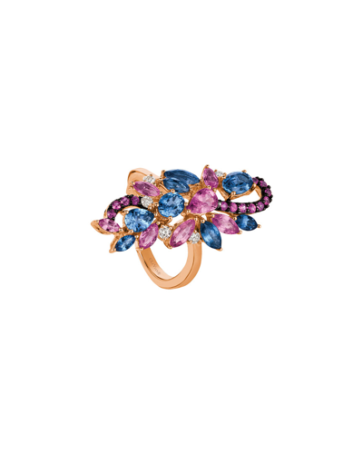 Le Vian 14k Rose Gold 3.65 Ct. Tw. Diamond & Cornflower Ceylon Sapphire Ring