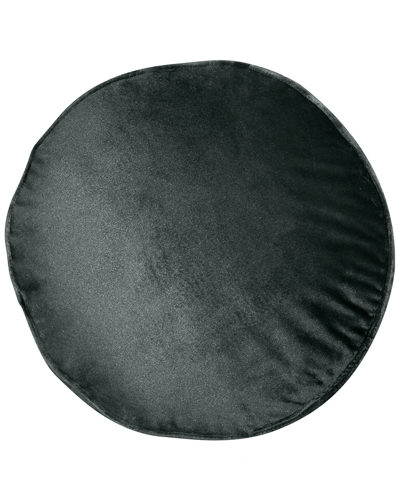 Edie Home Panne Velvet Round Decorative Pillow In Black